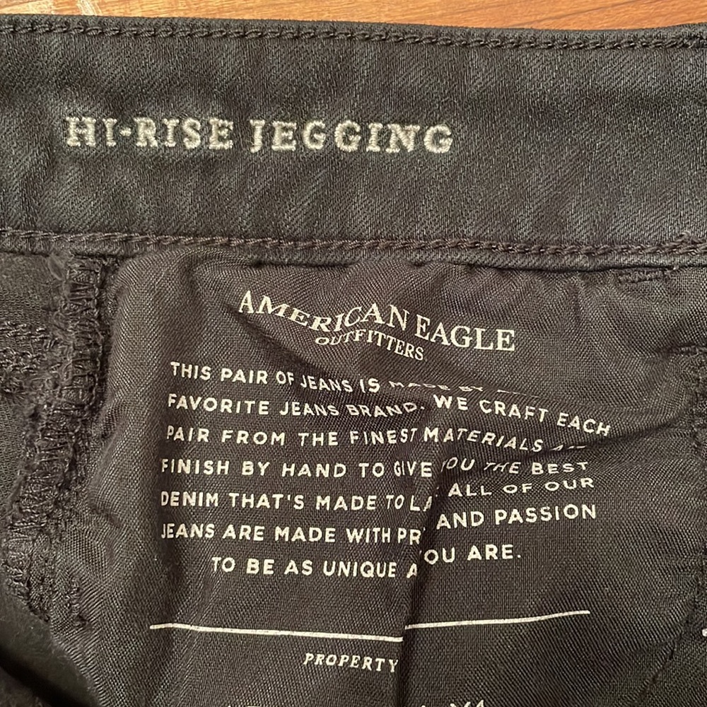 American Eagle HiRise Black Jeggings Womens Size 4 - Picture 6 of 7
